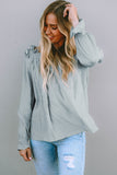 Frill Trim Flounce Sleeve Blouse - felvior