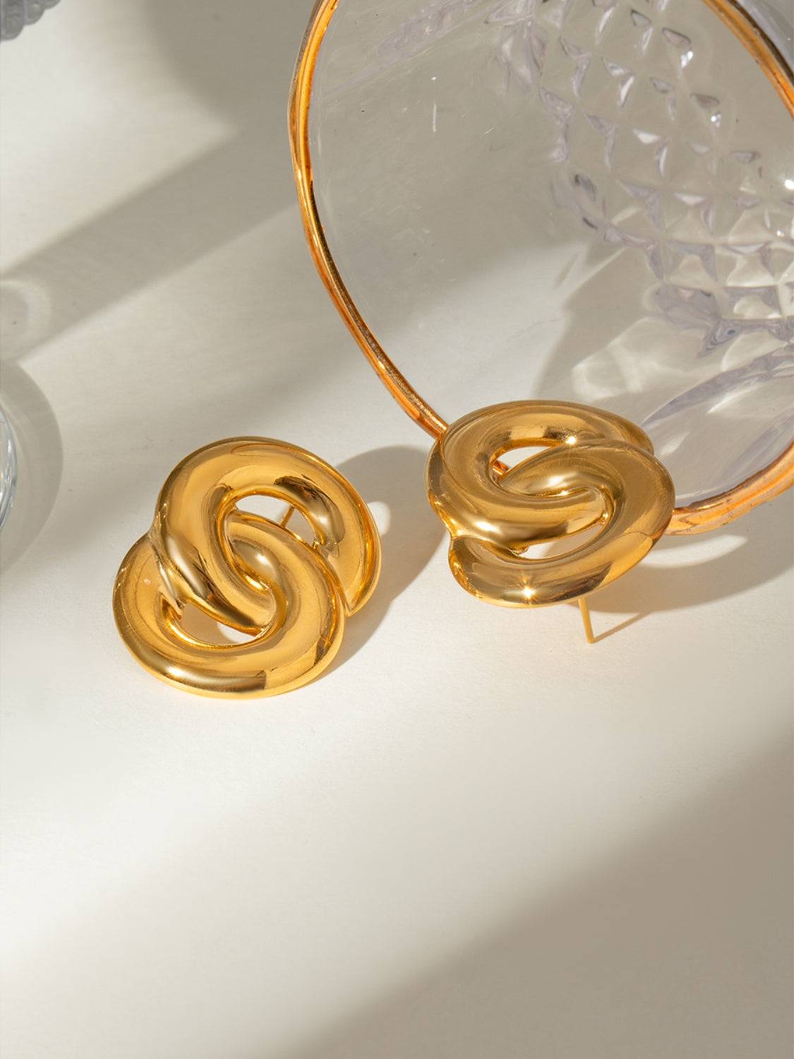 18K Gold-Plated Stainless Steel Knotted Earrings - felvior