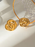 18K Gold-Plated Stainless Steel Knotted Earrings - felvior