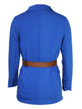 Buttoned Lapel Collar Long Sleeve Blazer - felvior