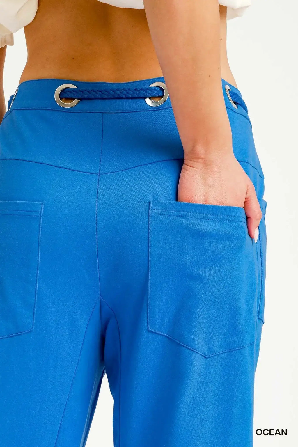 Umgee Drawstring Wide Leg Casual Pants