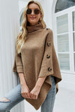 Turtleneck Buttoned Poncho - felvior