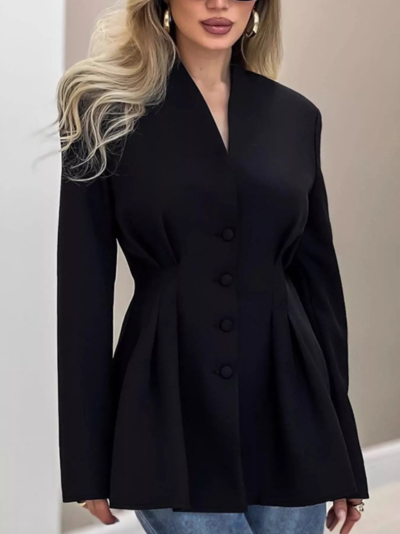 Fitted Button-Down Jacket Secondary image