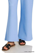 Zenana Ribbed Round Neck Pullover and Drawstring Pants Set