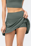 High Waist Wide Waistband Active Skirt - felvior