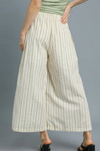 Umgee High-Waisted Wide Leg Striped Pants
