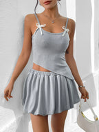 Asymmetrical Bow Cami and Skirt Set