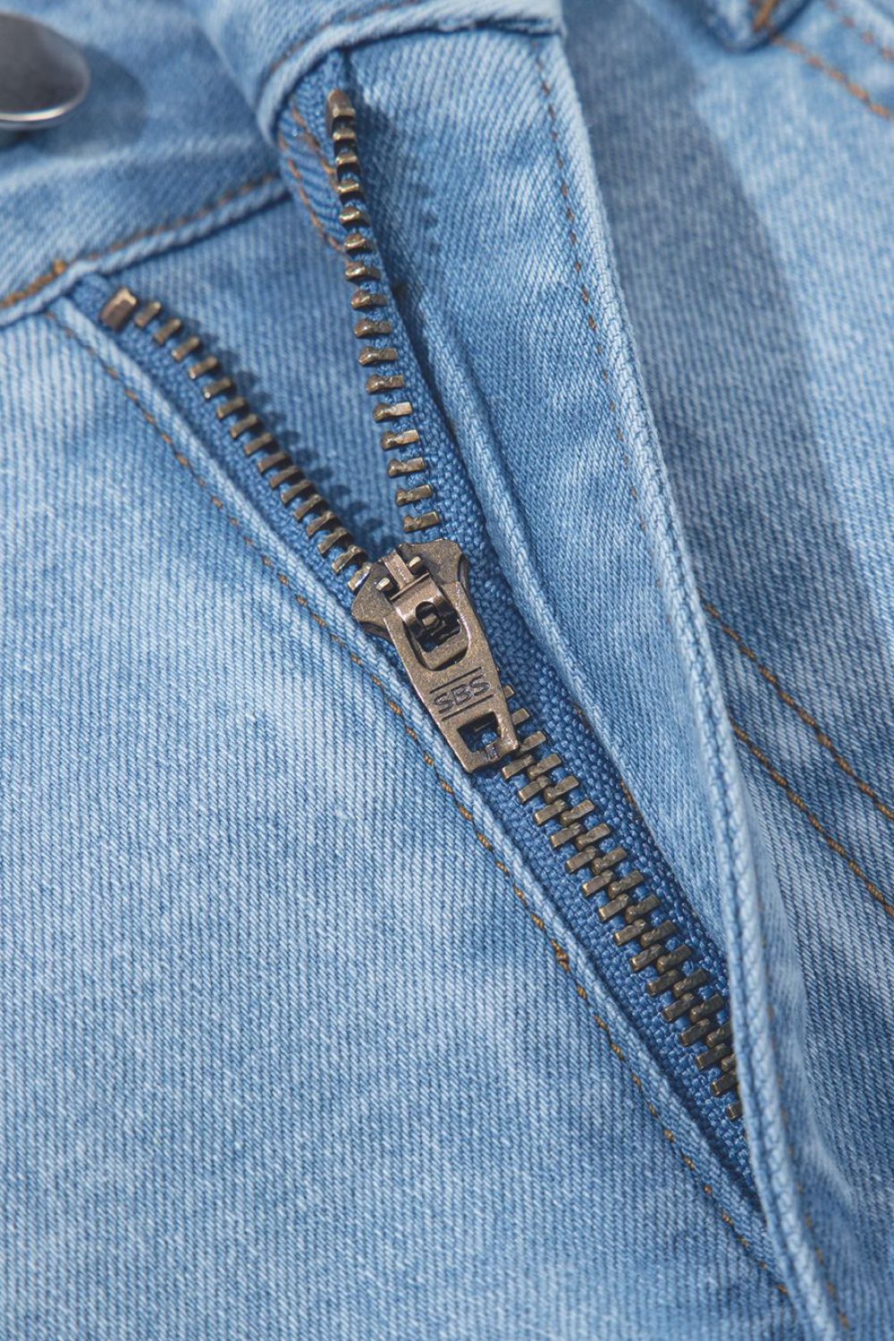 Bubble Hem Denim Mini Skirt