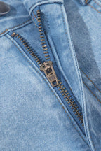 Bubble Hem Denim Mini Skirt