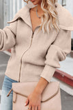 Zip Up Long Sleeve Cardigan - felvior
