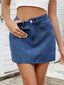 Solid Mini Denim Skirt