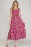 She + Sky Full Size Smocked Printed Wide Strap Tiered Dress Plus Size