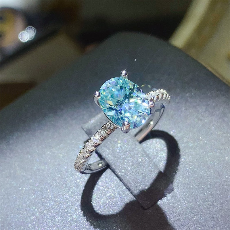 2 Carat Moissanite Zircon 925 Sterling Silver Ring - felvior