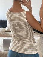 Button Down Striped Tank