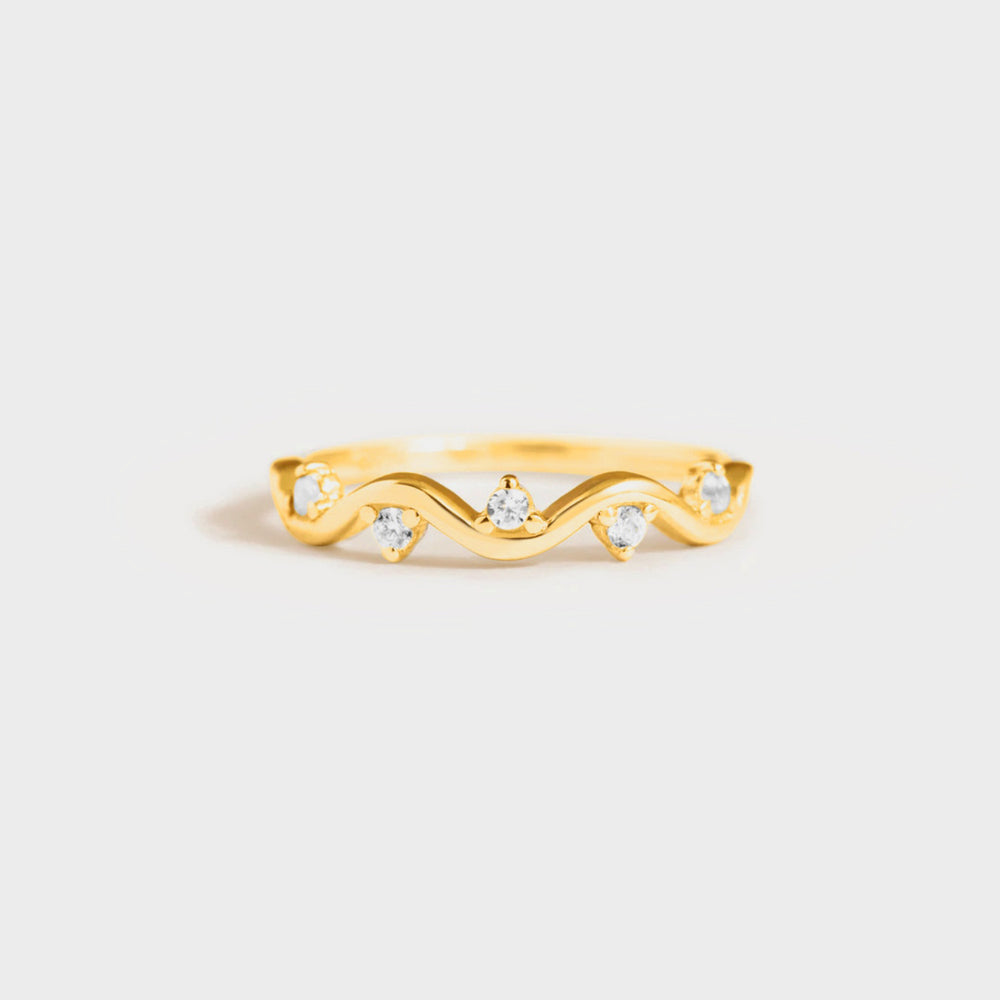 925 Sterling Silver Inlaid Zircon Ring - felvior