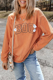 BOO Round Neck Long Sleeve Sweatshirt - felvior