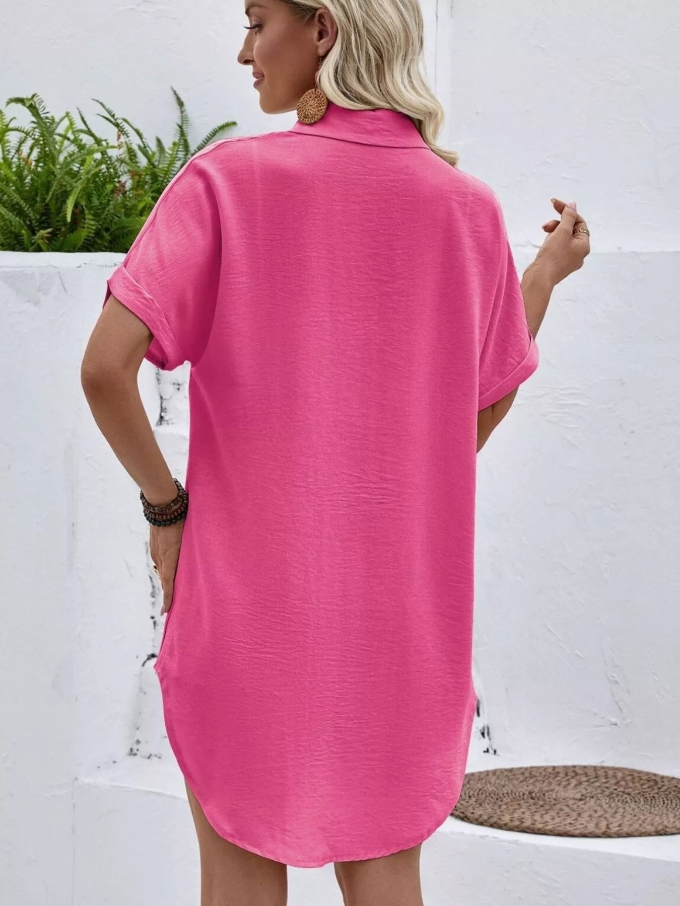 Relaxed Fit Button-Down Longline Shirt Secondary image