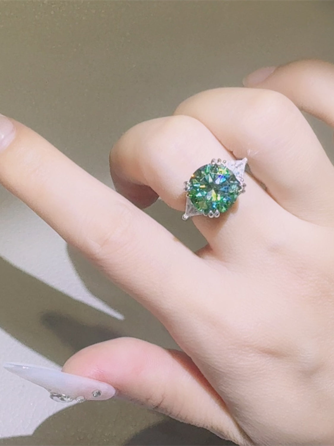 5 Karat Moissanit 925 Sterling Silber Ring Zweitbild