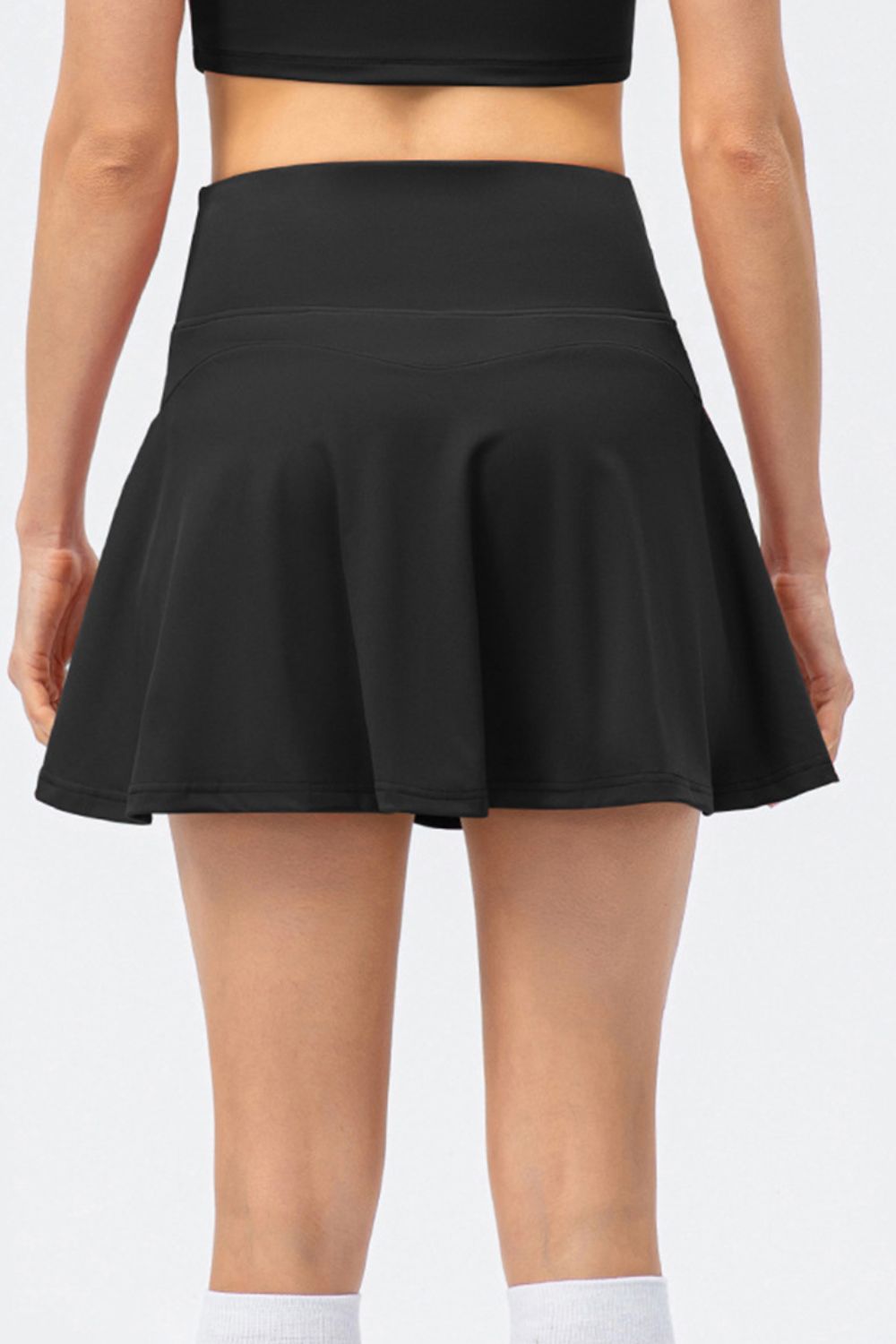 High Waist Wide Waistband Active Skirt - felvior