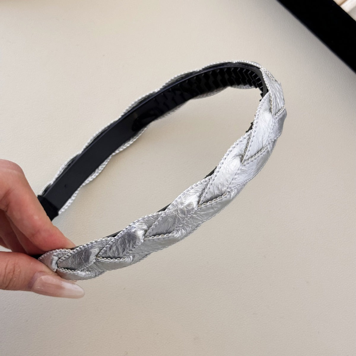 PU Leather Braided Hair Headband - felvior