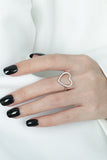 925 Sterling Silver Inlaid Zircon Heart Ring - felvior
