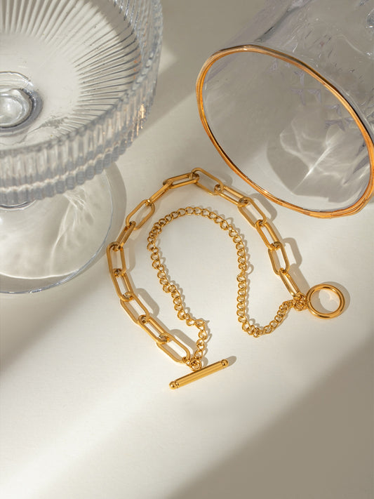 18K Gold-Plated Stainless Steel Chain Bracelet - felvior