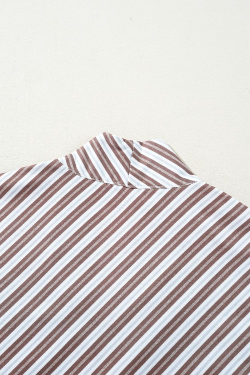 Striped V Neck Cap Sleeve Blouse - felvior