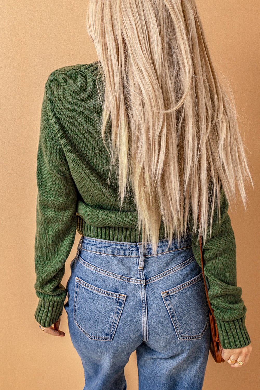 Cable-Knit Button Down V-Neck Cardigan - felvior