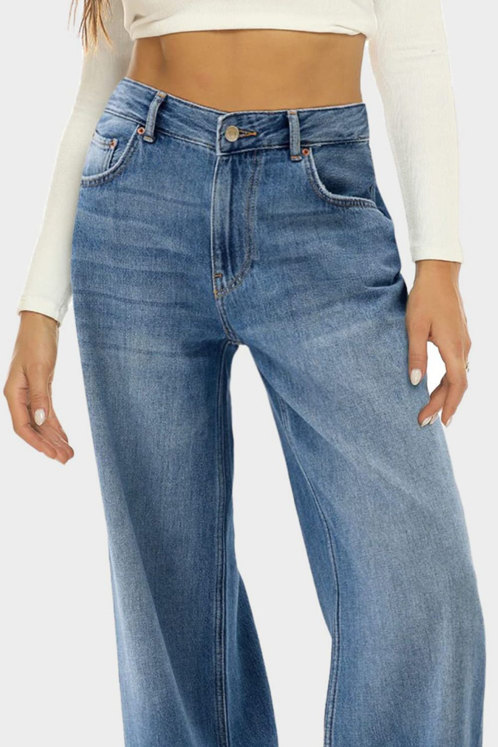 High Waist Wide Leg Jeans - felvior