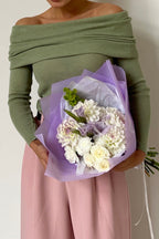 Off-Shoulder Long Sleeve Knit Top