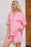 Pocketed Flower Half Sleeve Top and Shorts Lounge Set - felvior