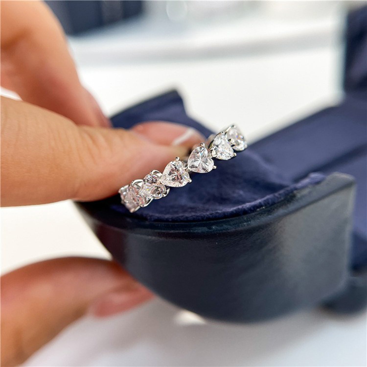 2.1 Carat 925 Sterling Silver Moissanite Heart Ring - felvior