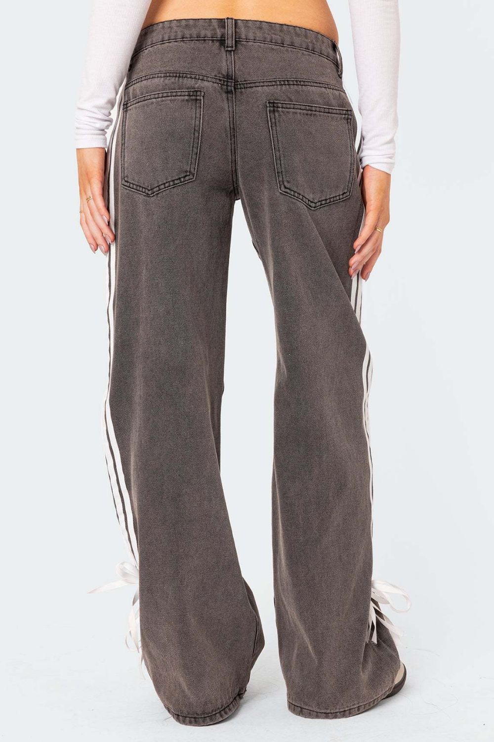 Side Striped Loose Fit Jeans - felvior