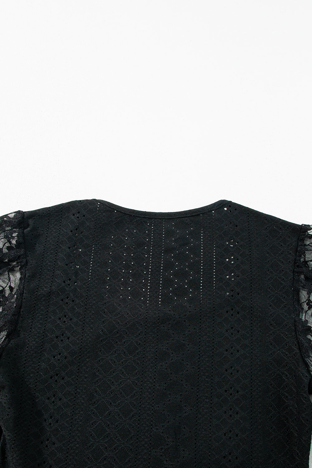 Eyelet Lace Long Sleeve Bodysuit - felvior