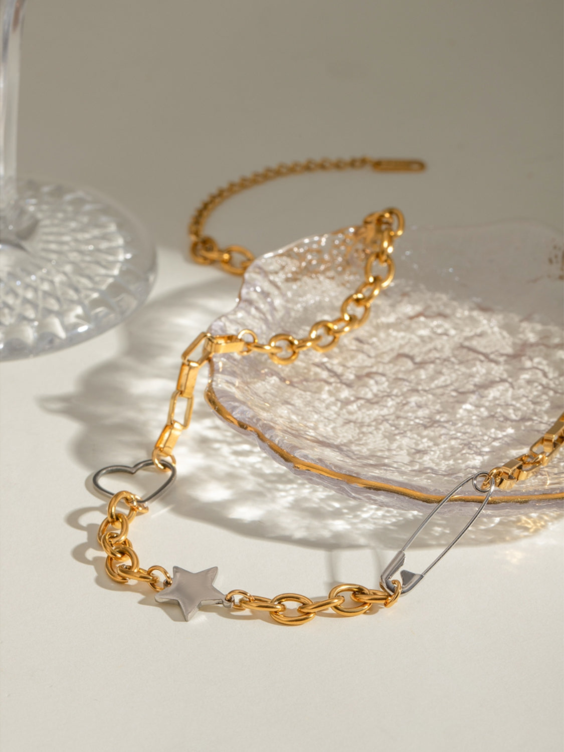 Stainless Steel Star Heart Necklace Hauptbild