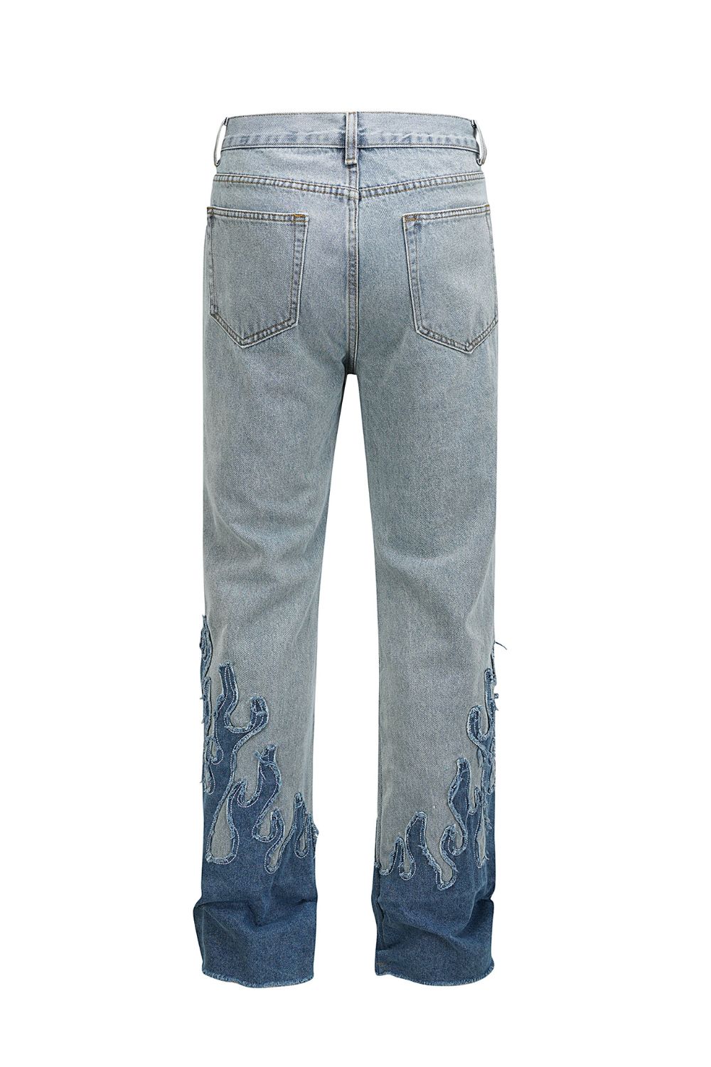 Men's Flame Pattern Patch Cargo Jeans ’ - felvior