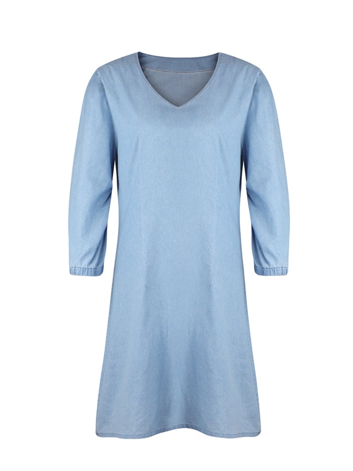 Full Size V-Neck Half Sleeve Dress - felvior