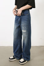 Men's Distressed Jeans with Pockets