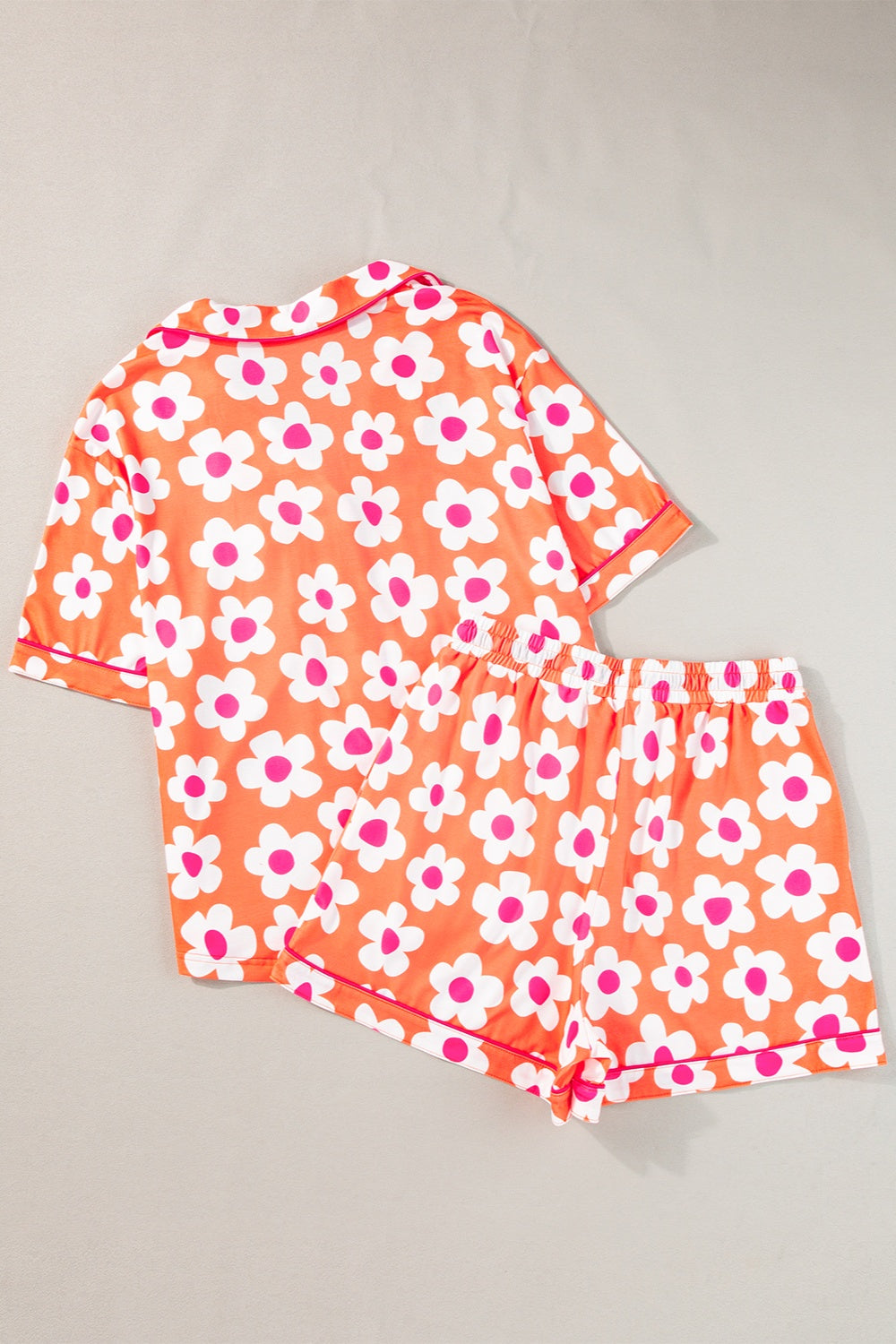 Pocketed Flower Half Sleeve Top and Shorts Lounge Set - felvior