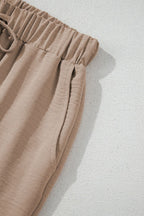 Button Down Vest and Drawstring Wide Leg Pants Set