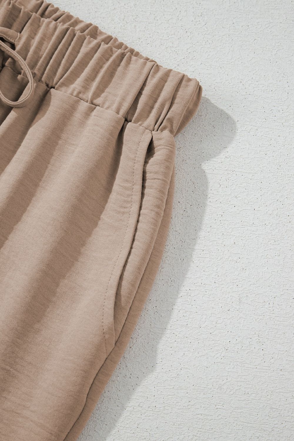 Button Down Vest and Drawstring Wide Leg Pants Set