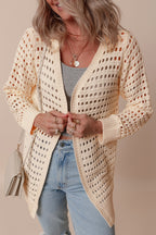 Openwork Open Front Cardigan
