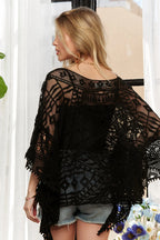 ADORA Boat Neck Crochet Lace Cover Up