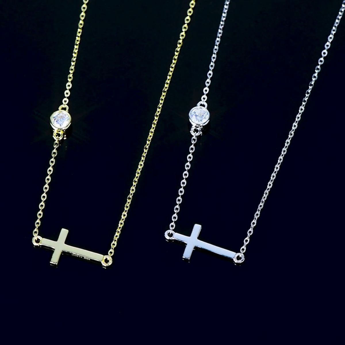 Cross 925 Sterling Silver Moissanite Necklace - felvior