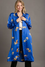 Umgee Full Size Animal Print Button Down Midi Shirt Dress Plus Size