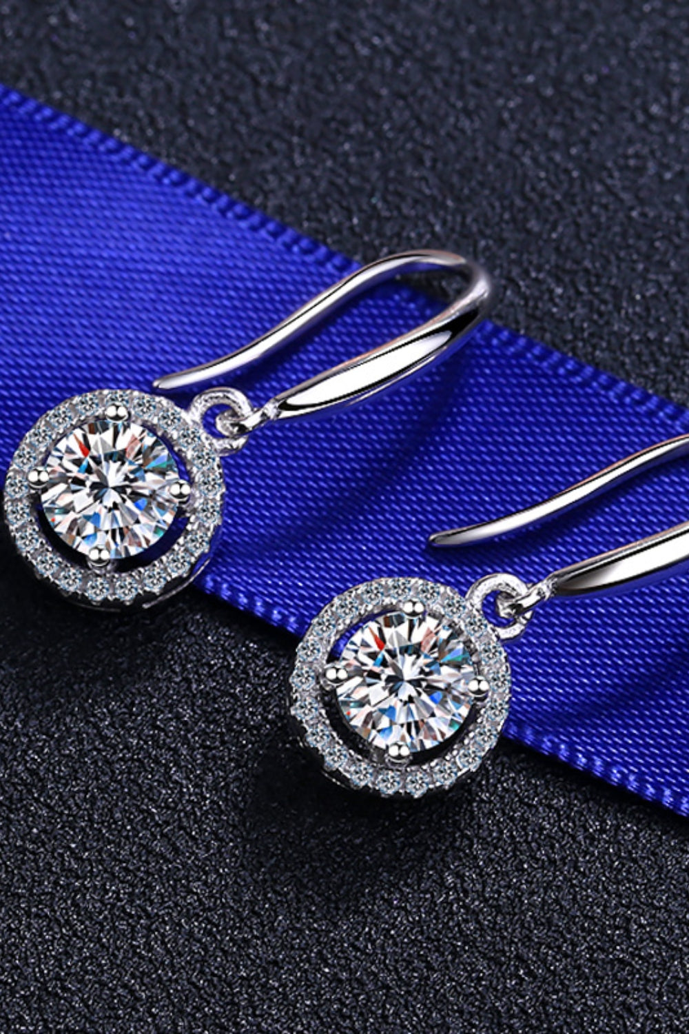 1 Carat Moissanite 925 Sterling Silver Drop Earrings - felvior