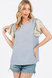 Ces Femme Round Neck Floral Short Sleeve Top - felvior
