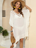 Cutout Ruffled Half Sleeve Cover-Up - felvior