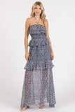 Mittoshop Ruffled Smocked Floral Halter Neck Maxi Dress - felvior