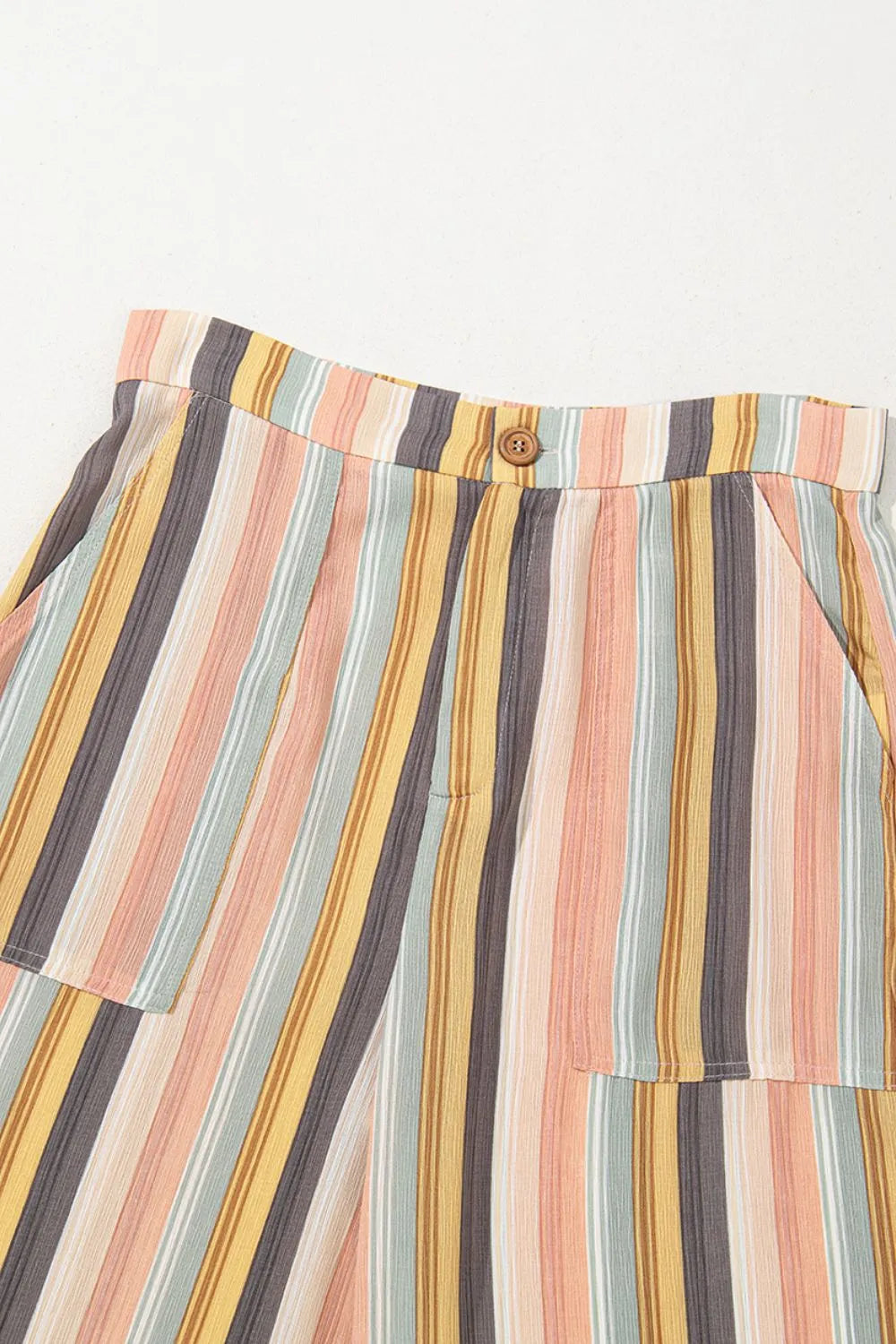 Striped Smocked Cami Top and Wide Leg Pants Set